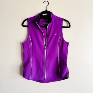 Lauren Ralph Lauren Bright Purple Semi Structured Golf Full Zip Vest - Medium